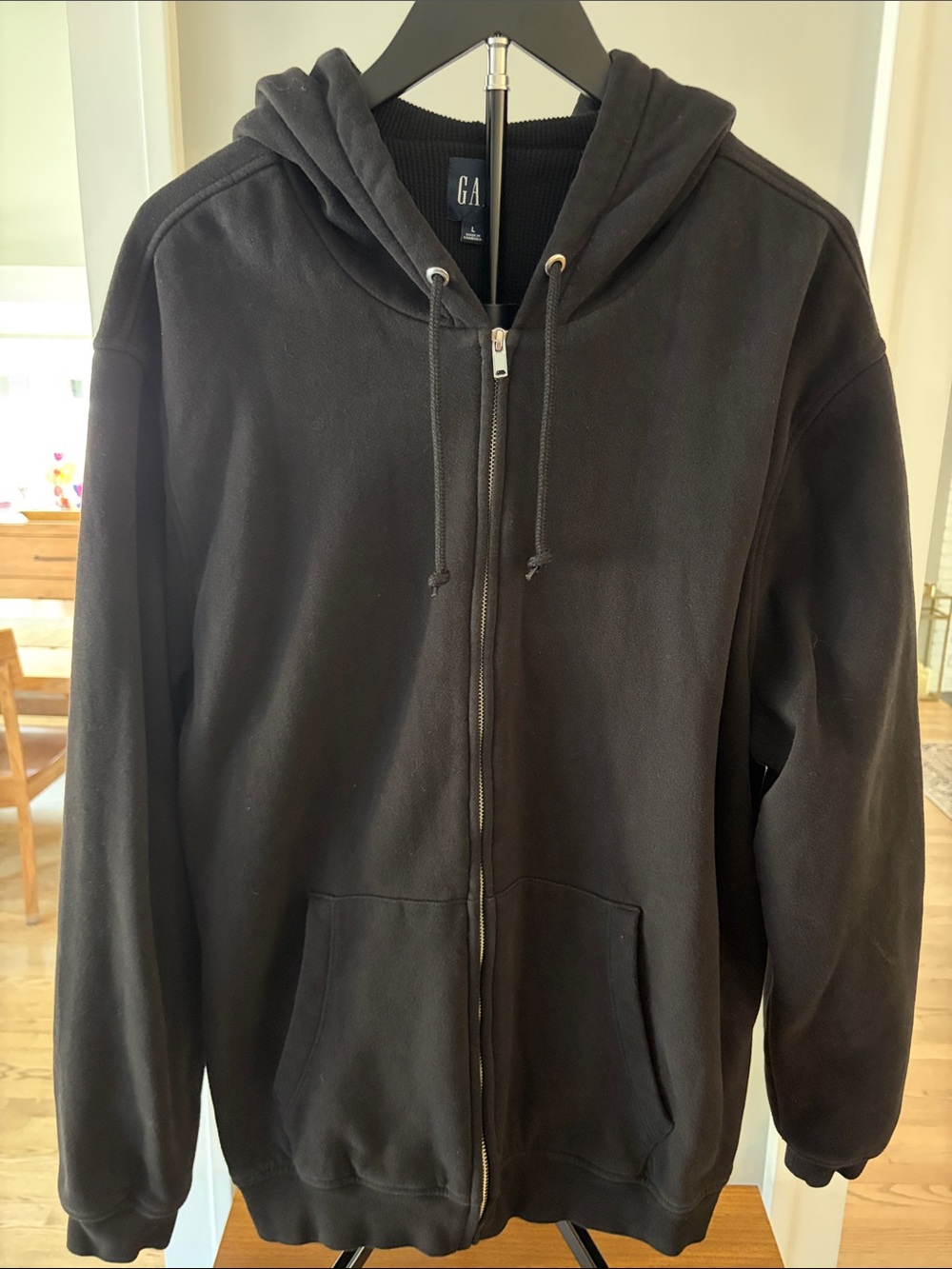 GAP Men's Black Full-Zip Hoodie Jacket